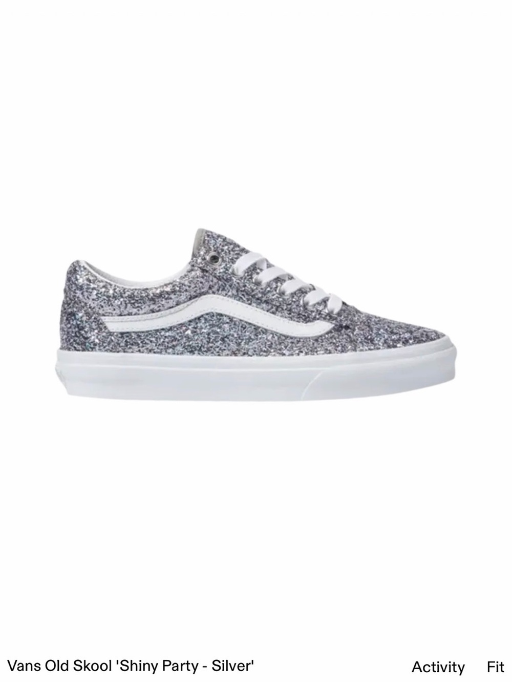 Vans “Shiny Party Silver” Glitter Old Skool Sneakers NWB - Picture 9 of 10